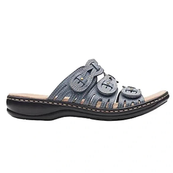 Clarks Leisa Faye blue grey sandals women’s 12 - Picture 2 of 7
